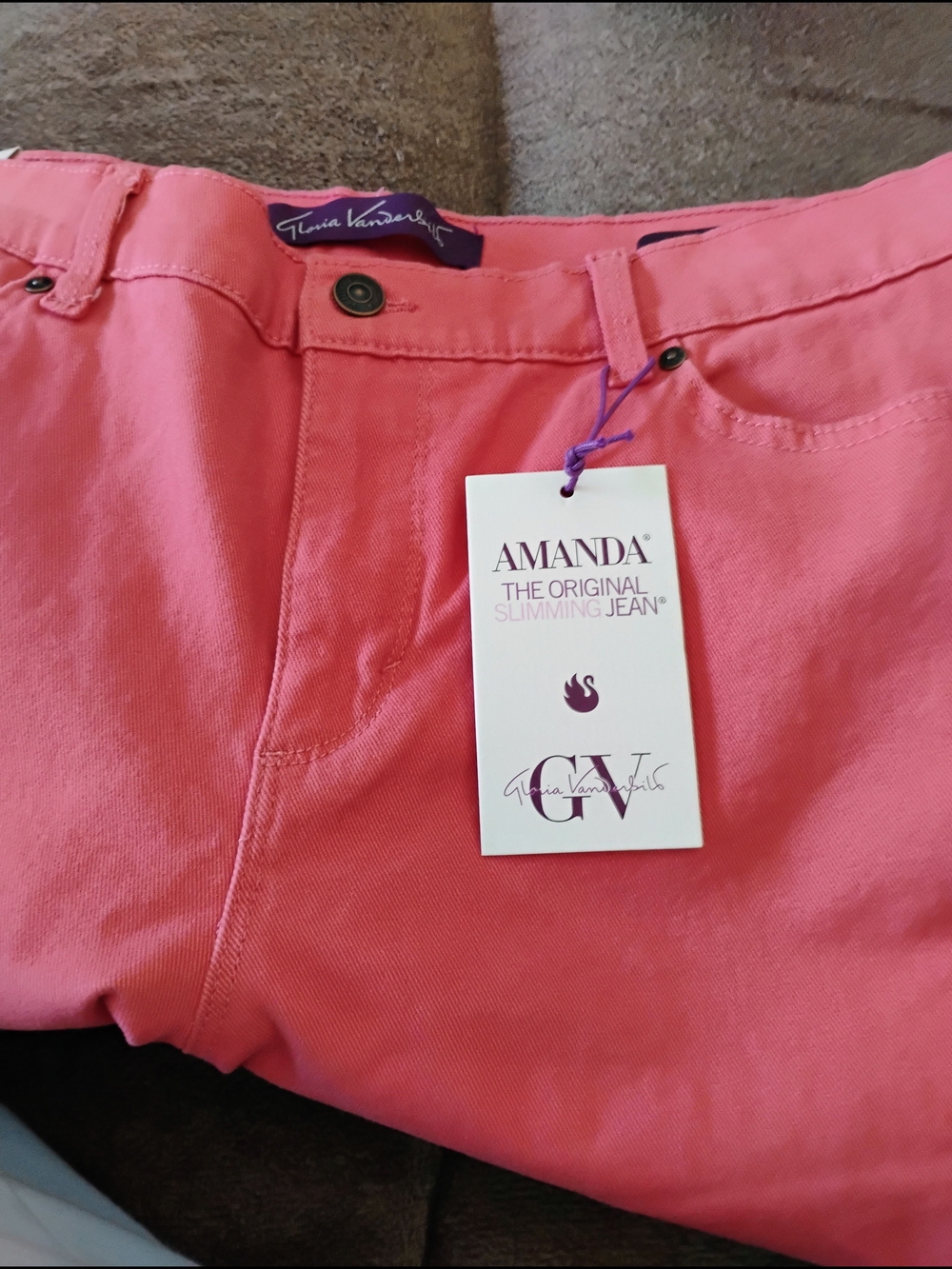 Gloria Vanderbilt Amanda Straight Leg Jeans in Coral Pink